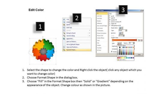 PowerPoint Backgrounds Gear Diagram Ppt Template