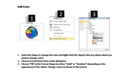 PowerPoint Backgrounds Growth Glossy Pie Chart Ppt Design Slides