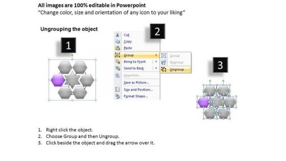 PowerPoint Backgrounds Hexagon Chart Ppt Template