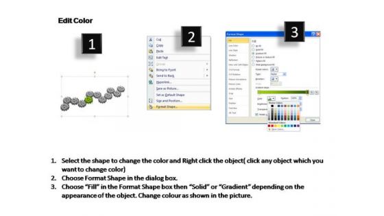 PowerPoint Backgrounds Leadership Gears Process Ppt Slides