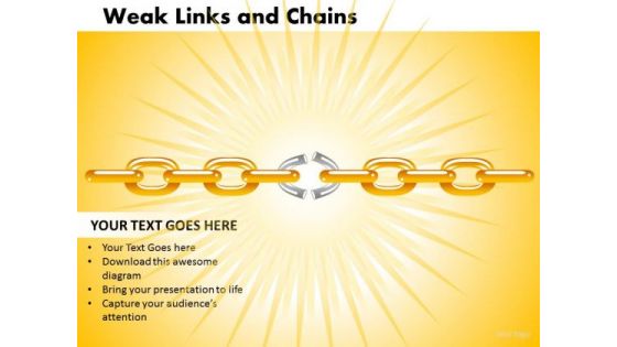 PowerPoint Backgrounds Leadership Weak Links Ppt Template