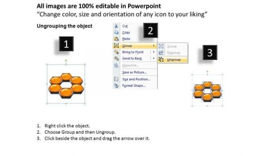 PowerPoint Backgrounds Marketing Hexagonal Combs Ppt Template