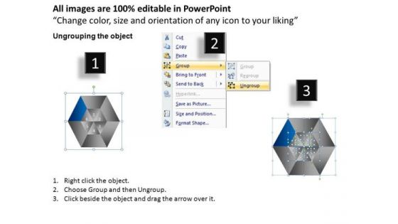 PowerPoint Backgrounds Process Hexagon Pie Chart Ppt Slide