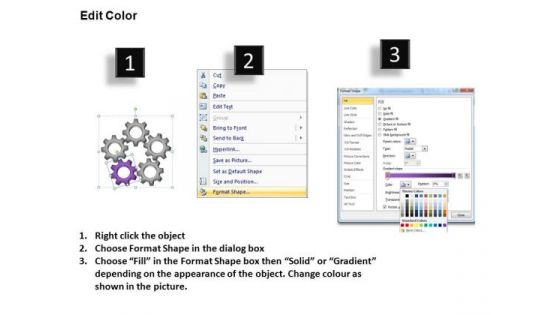 PowerPoint Backgrounds Strategy Circular Gears Ppt Process