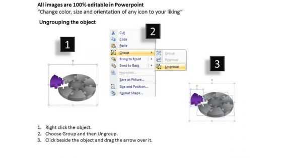 PowerPoint Backgrounds Success Pie Chart Puzzle Process Ppt Layout