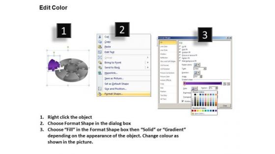 PowerPoint Backgrounds Success Pie Chart Puzzle Process Ppt Layout