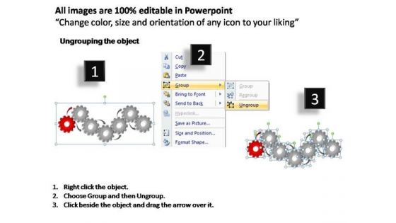 PowerPoint Backgrounds Teamwork Gears Process Ppt Design Slides
