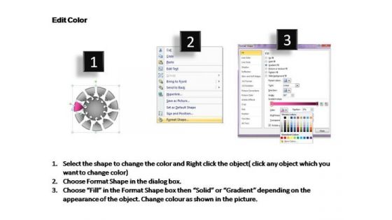 PowerPoint Backgrounds Teamwork Pie Chart With Arrows Ppt Template