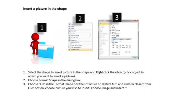 PowerPoint Business 3d Man And Blue Folder Slides