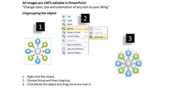 PowerPoint Business 8 Stages Hub And Spoke Banking Process Templates