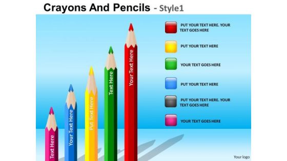 PowerPoint Business Education Growth Steps Pencils Ppt Slides