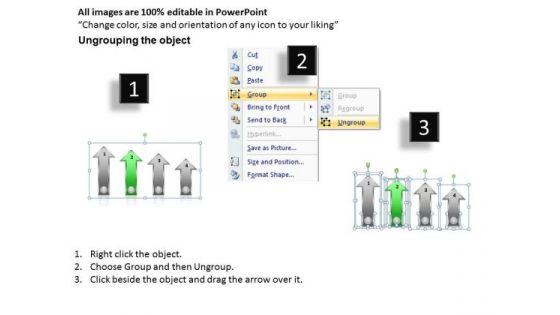PowerPoint Circular Arrows Consecutive Illustration Of 4 Stages Parallel Ppt Templates