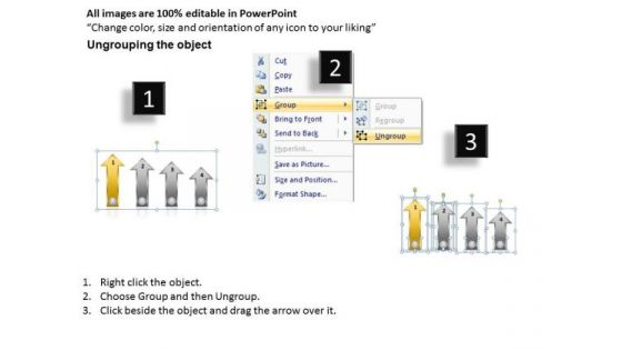 PowerPoint Circular Arrows Consecutive Illustration Of 4 Stages Parallel Templates