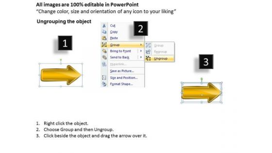 PowerPoint Circular Arrows Linear Graphical Illustration Of Process 8 Stages Templates