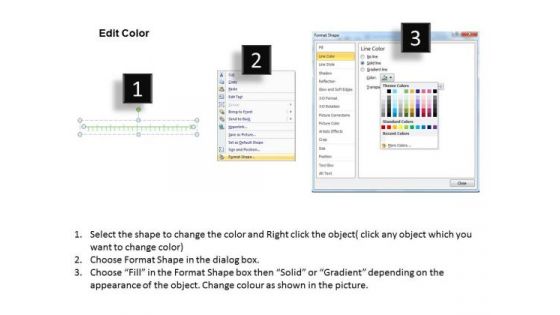 PowerPoint Circular Arrows Linear Scale Displaying Growth Per Year Templates