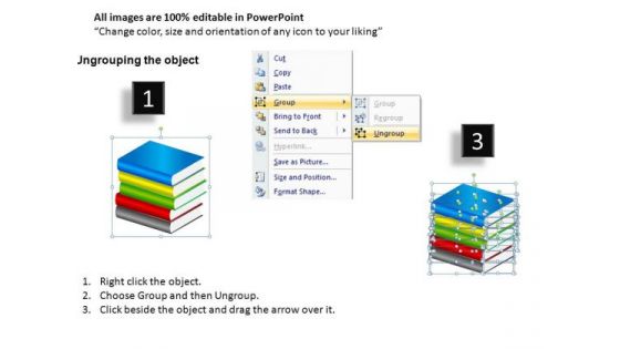 PowerPoint Clipart Graphics Editable Books Stacked PowerPoint Slides And Ppt Diagram Templates