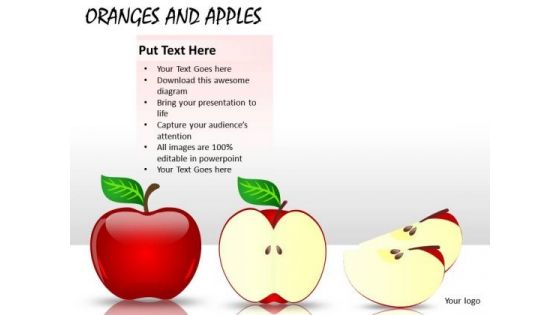 PowerPoint Clipart Graphics Showing Whole And Sliced Apples PowerPoint Slides