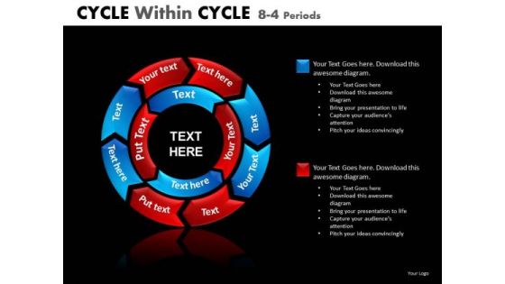 PowerPoint Cycle Chart Process Slides 8 Stage 2 Layers