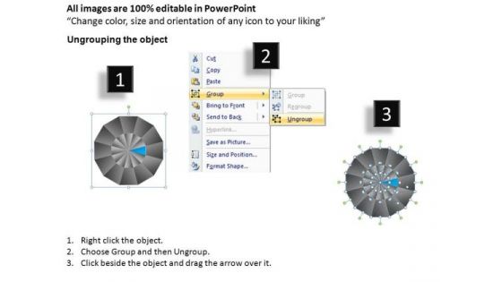 PowerPoint Design Diagram Pie Chart Ppt Slide