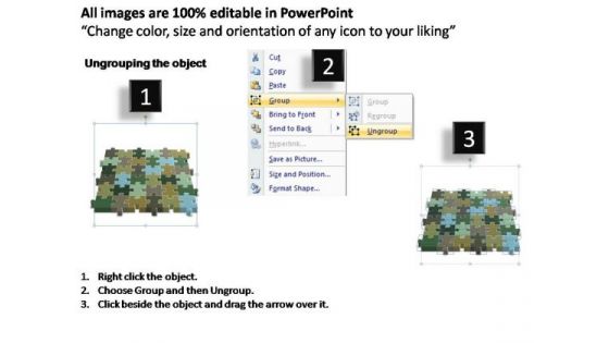 PowerPoint Design Editable 6x6 Rectangular Jigsaw Puzzle Matrix Ppt Theme