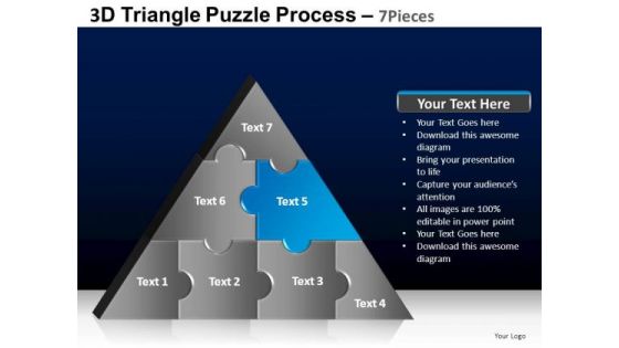PowerPoint Design Education Triangle Puzzle Ppt Backgrounds