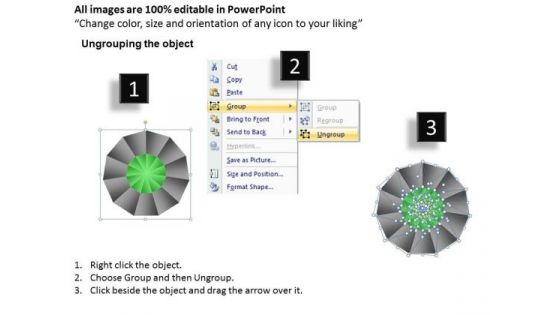 PowerPoint Design Process Circular Quadrant Ppt Slides