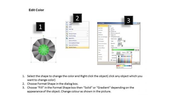 PowerPoint Design Process Circular Quadrant Ppt Slides