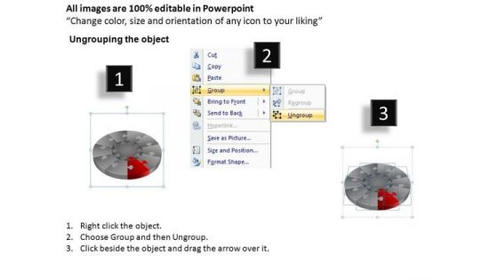 PowerPoint Design Sales Puzzle Segment Pie Chart Ppt Template