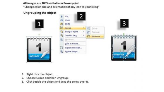 PowerPoint Design Slides Calendar 1 January Marketing Ppt Slide Designs