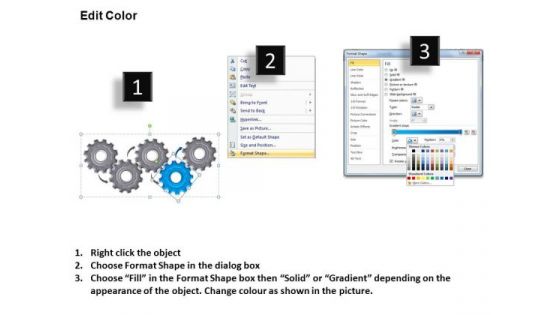 PowerPoint Design Slides Gears Process Ppt Template
