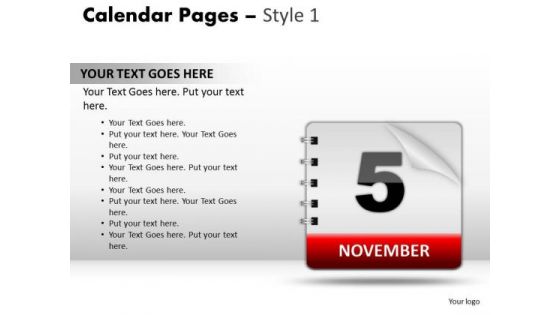 PowerPoint Design Slides Process Calendar 5 November Ppt Presentation Designs