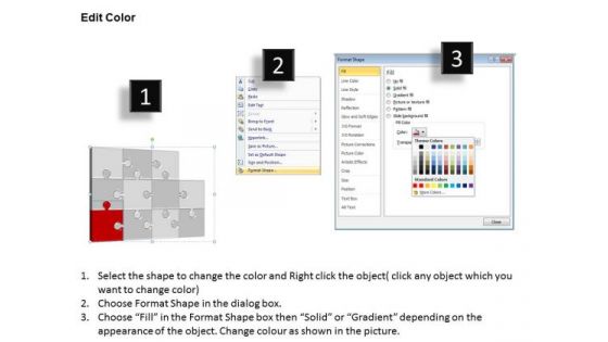 PowerPoint Design Slides Teamwork Puzzle Process Ppt Template