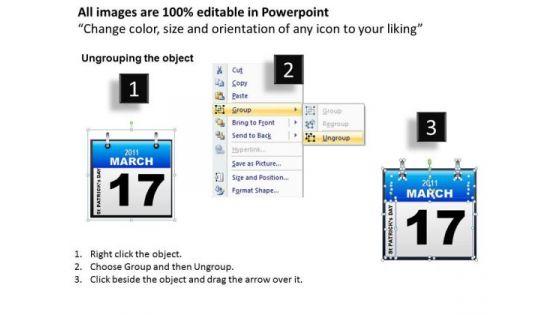 PowerPoint Design Success Calendar 17 March Ppt Layouts