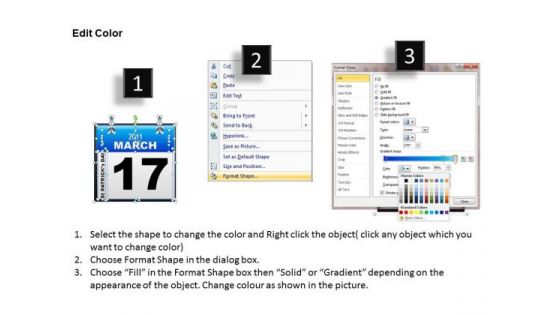 PowerPoint Design Success Calendar 17 March Ppt Layouts