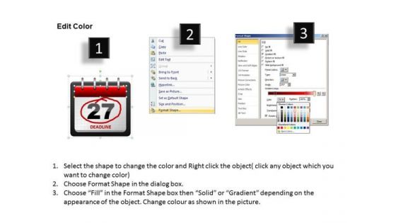 PowerPoint Design Teamwork Calendar 27 Deadline Ppt Slides