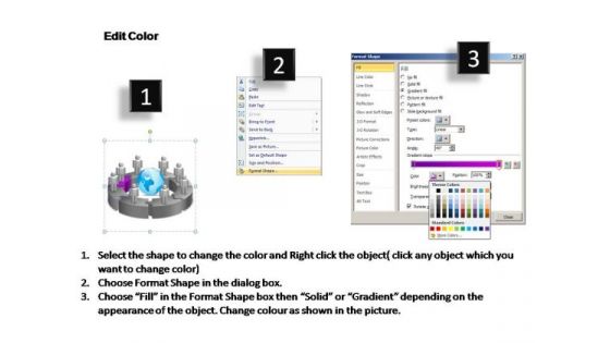 PowerPoint Designs Circular Chart With Globe Ppt Slide
