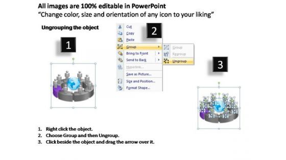 PowerPoint Designs Circular Chart With Globe Ppt Slides