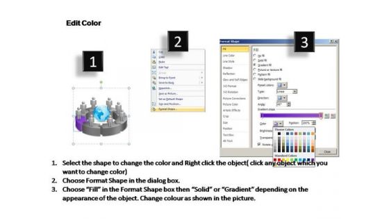 PowerPoint Designs Circular Chart With Globe Ppt Slides