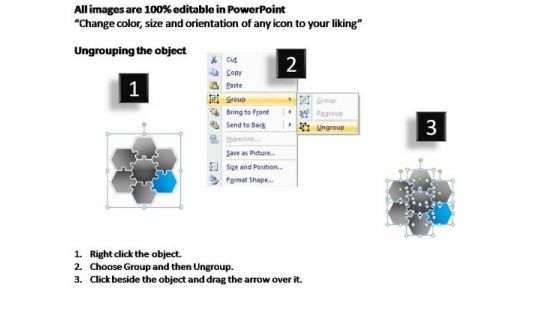 PowerPoint Designs Editable Hexagon Jigsaw Ppt Template