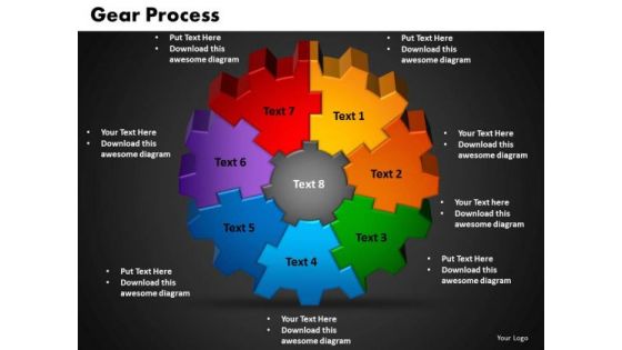 PowerPoint Designs Gear Process Teamwork Ppt Presentation
