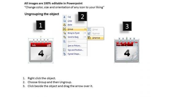 PowerPoint Designs Growth Calendar 4 July Ppt Theme