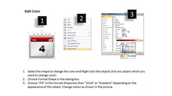 PowerPoint Designs Growth Calendar 4 July Ppt Theme