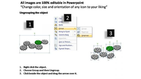 PowerPoint Designs Strategy Gears Process Ppt Slides