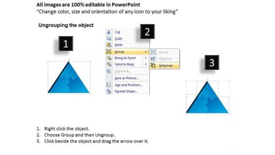 PowerPoint Designs Triangle Puzzle Process Marketing Ppt Slides
