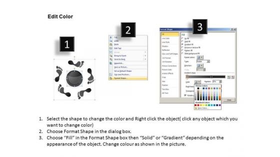 PowerPoint Education Footprints Process Ppt Templates