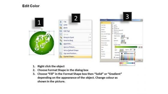 PowerPoint Environmentally Responsible Green Footprints Ppt Templates