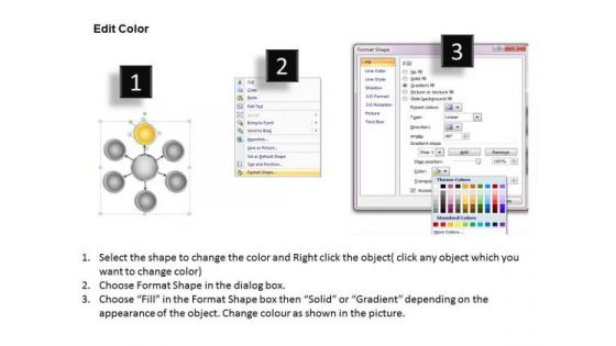 PowerPoint Graphics Business 6 Stages Hub And Spoke Strategic Diagram Ppt Templates
