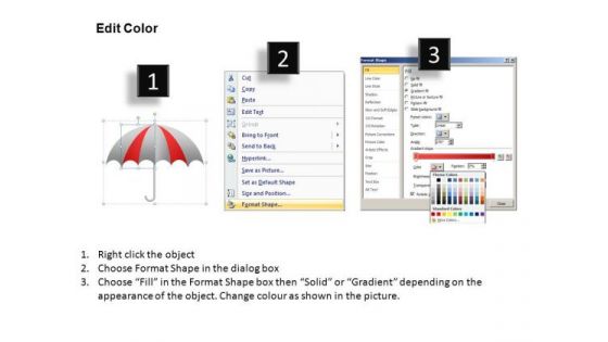 PowerPoint Layout Business Growth Mission Umbrella Chart Ppt Slide