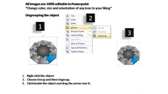 PowerPoint Layout Chart Puzzle Mechanism Ppt Slide