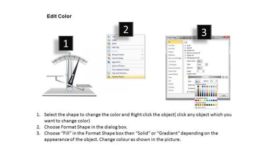 PowerPoint Layout Company Success Scale With Pointer Ppt Slides